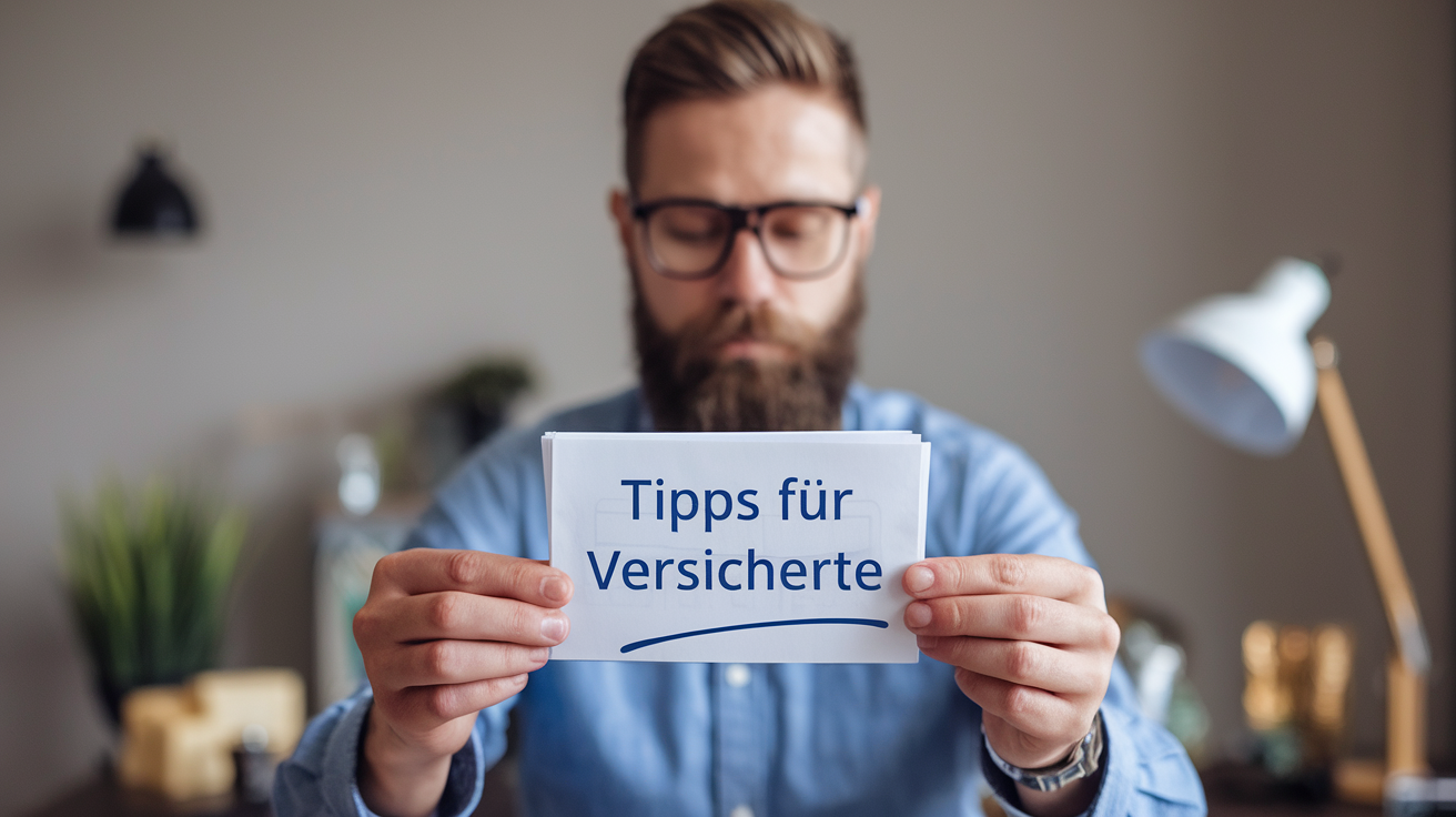 Herr mit dem Tipps fur Versicherte 